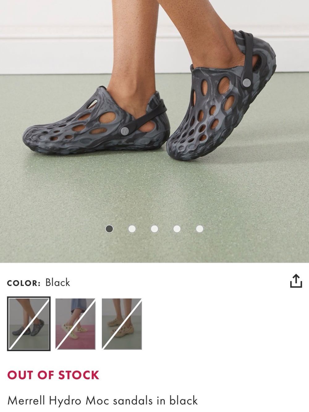Merrell Hydro Moc Clog Sandals in Black